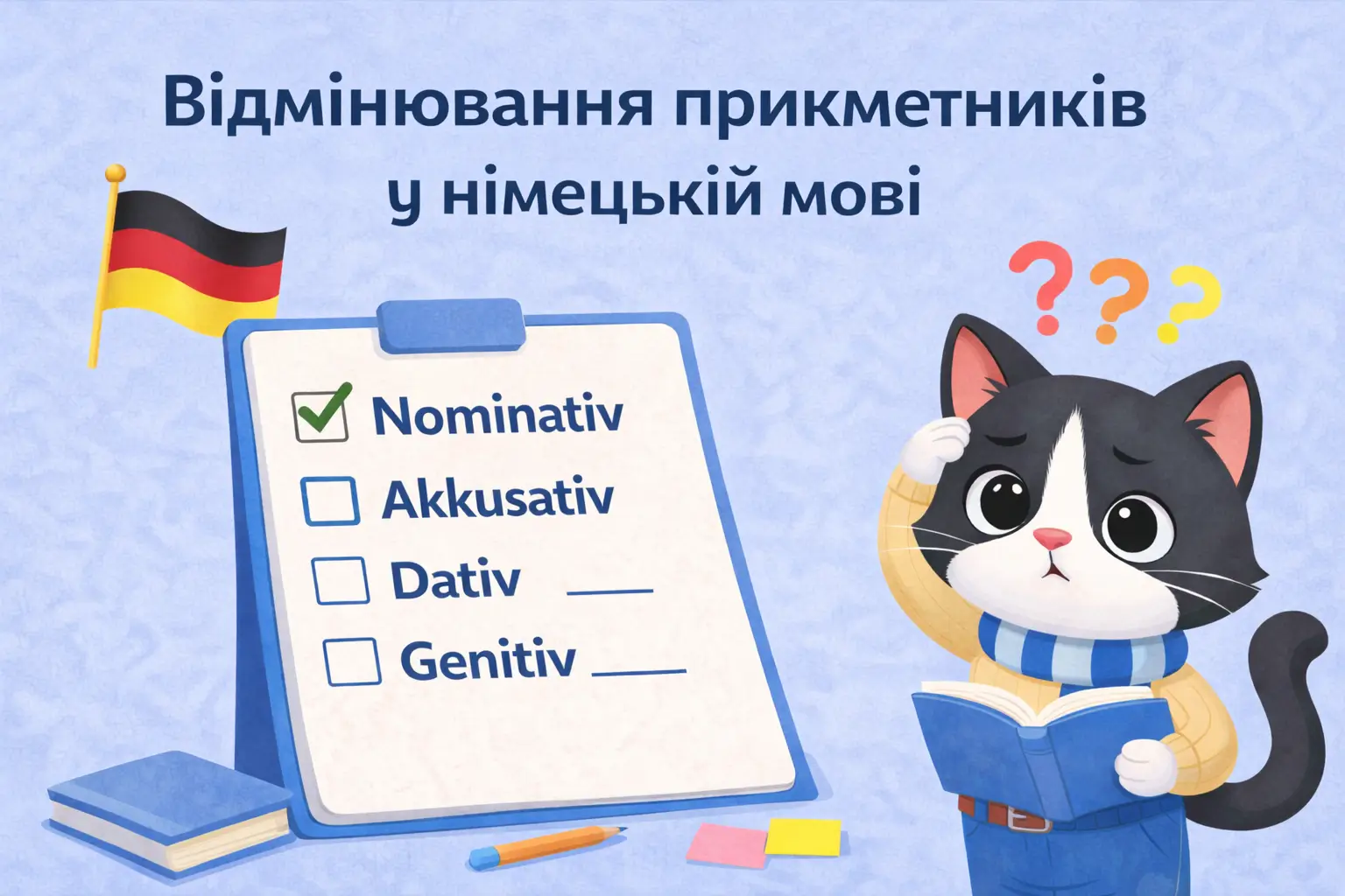 Відмінювання прикметників у німецькій мові (Adjektivdeklination): як перестати плутатися?